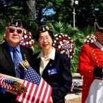 NYC: Commandere Mimi Wang (center) at the 2013 Memorial Day Ceremonies at the Soldiers' and Sailors' Monument in Riverside Park