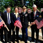 NYC: Chinese-American War Veterans from the Lt. B. R. Kimlau Chinese Memorial Post 1291, the American Legion, at the annual Memorial Day ceremonies at the Soldiers' and Sailors' Monument in Riverside Park 27 May 2013