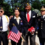 NYC: American Legion Commander Mimi Wang (second from left), Lt. B.R. Kimlau Chinese Memorial Post 1291, at the 2013 Memorial Day Ceremonies at the Soldiers' and Sailors' Monument in Riverside Park
